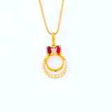 22KT YELLOW GOLD STONE STUDDED LADIES PENDANT (PE0001676)