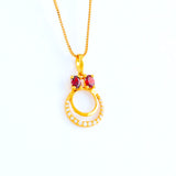 22KT YELLOW GOLD STONE STUDDED LADIES PENDANT (PE0001676)