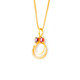 22KT YELLOW GOLD STONE STUDDED LADIES PENDANT (PE0001676)